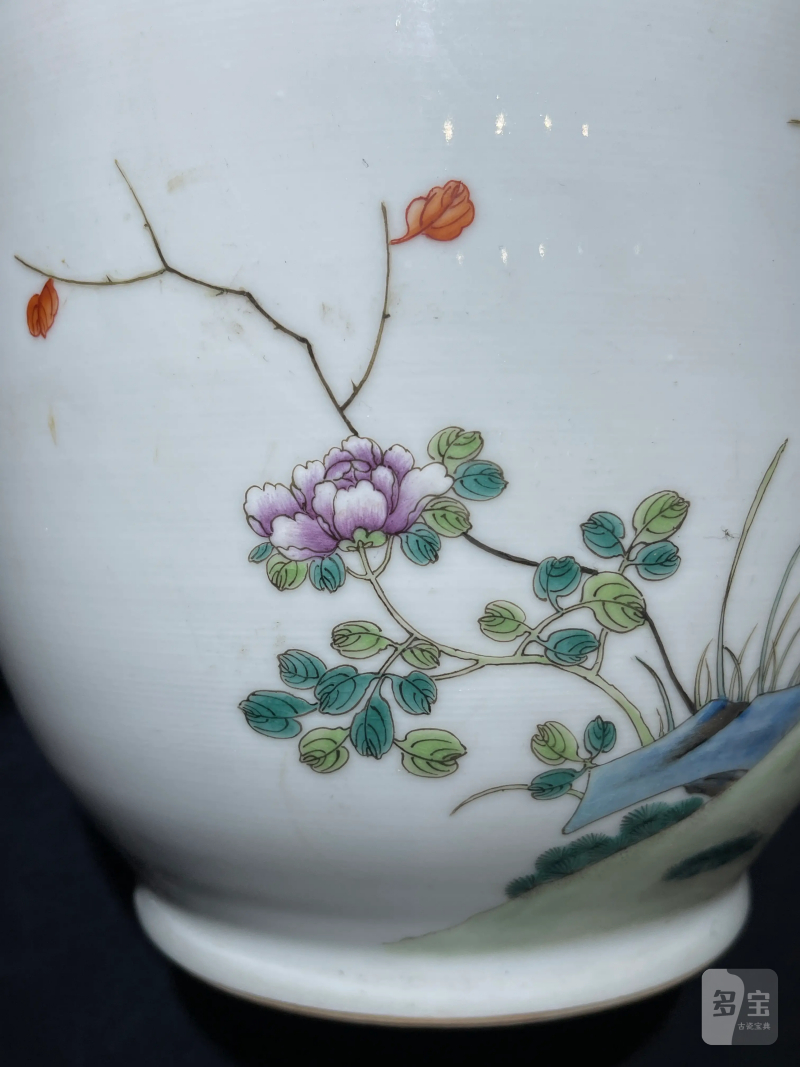 民国 粉彩双鹿纹花盆一对 - 图5